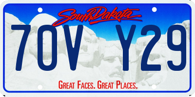SD license plate 70VY29