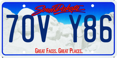 SD license plate 70VY86