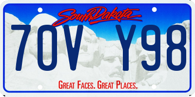 SD license plate 70VY98