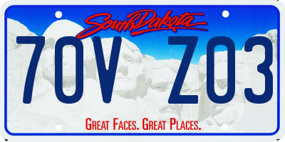 SD license plate 70VZ03