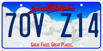 SD license plate 70VZ14