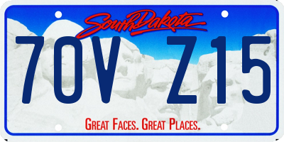 SD license plate 70VZ15