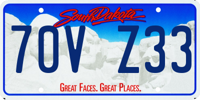 SD license plate 70VZ33