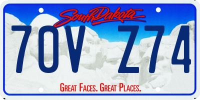 SD license plate 70VZ74