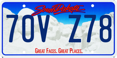 SD license plate 70VZ78