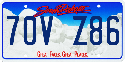 SD license plate 70VZ86