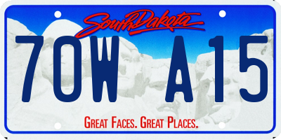 SD license plate 70WA15