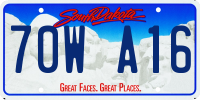 SD license plate 70WA16