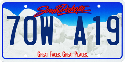 SD license plate 70WA19