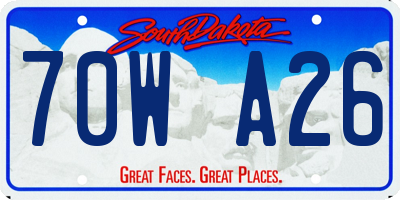 SD license plate 70WA26