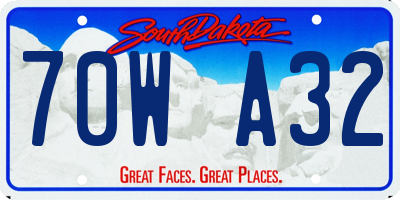 SD license plate 70WA32