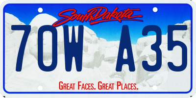 SD license plate 70WA35