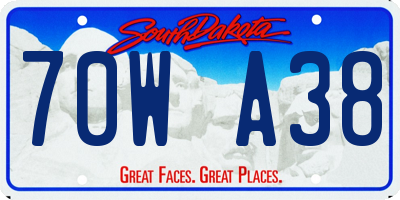 SD license plate 70WA38