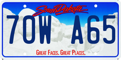 SD license plate 70WA65