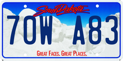 SD license plate 70WA83