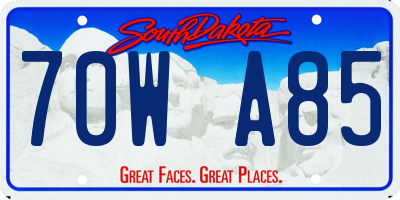 SD license plate 70WA85