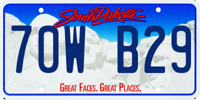 SD license plate 70WB29