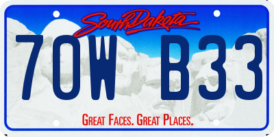 SD license plate 70WB33
