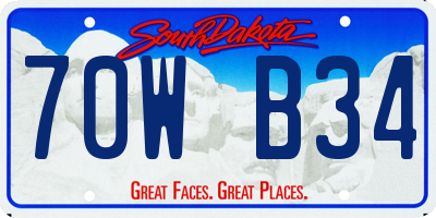 SD license plate 70WB34