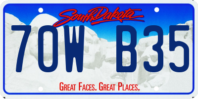 SD license plate 70WB35