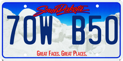 SD license plate 70WB50