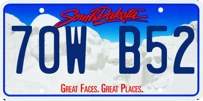 SD license plate 70WB52