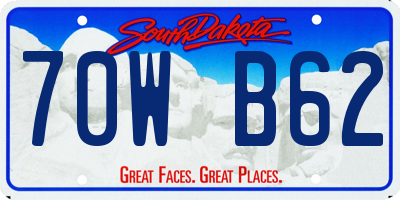 SD license plate 70WB62