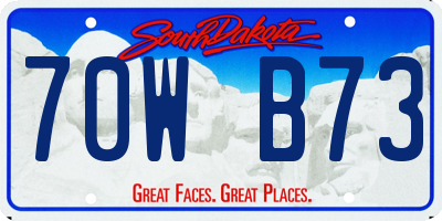 SD license plate 70WB73