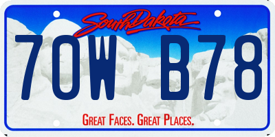 SD license plate 70WB78