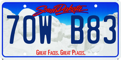 SD license plate 70WB83