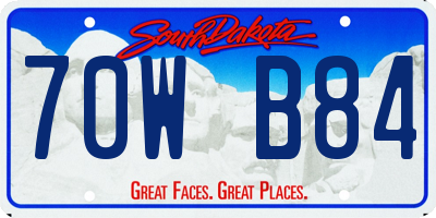 SD license plate 70WB84