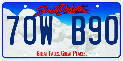 SD license plate 70WB90