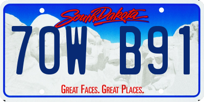 SD license plate 70WB91