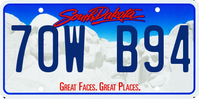 SD license plate 70WB94