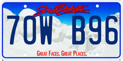 SD license plate 70WB96