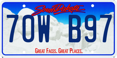 SD license plate 70WB97
