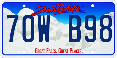 SD license plate 70WB98