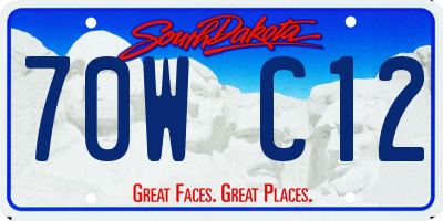 SD license plate 70WC12