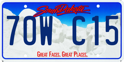 SD license plate 70WC15