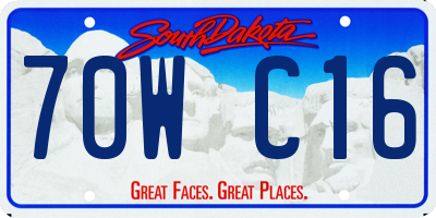 SD license plate 70WC16
