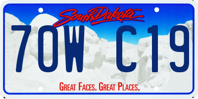 SD license plate 70WC19