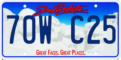 SD license plate 70WC25