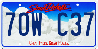 SD license plate 70WC37