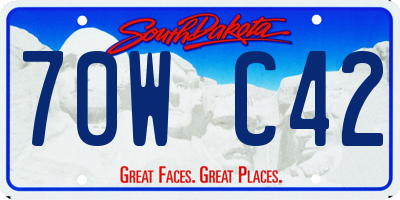 SD license plate 70WC42