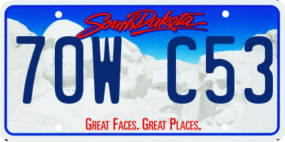 SD license plate 70WC53