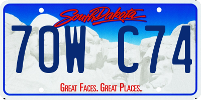 SD license plate 70WC74