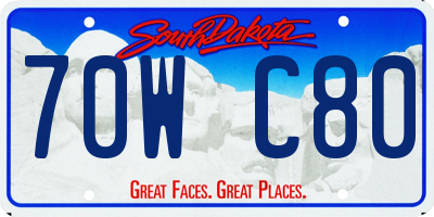 SD license plate 70WC80