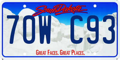 SD license plate 70WC93