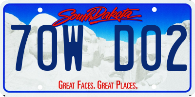 SD license plate 70WD02