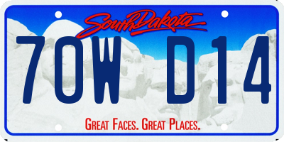 SD license plate 70WD14